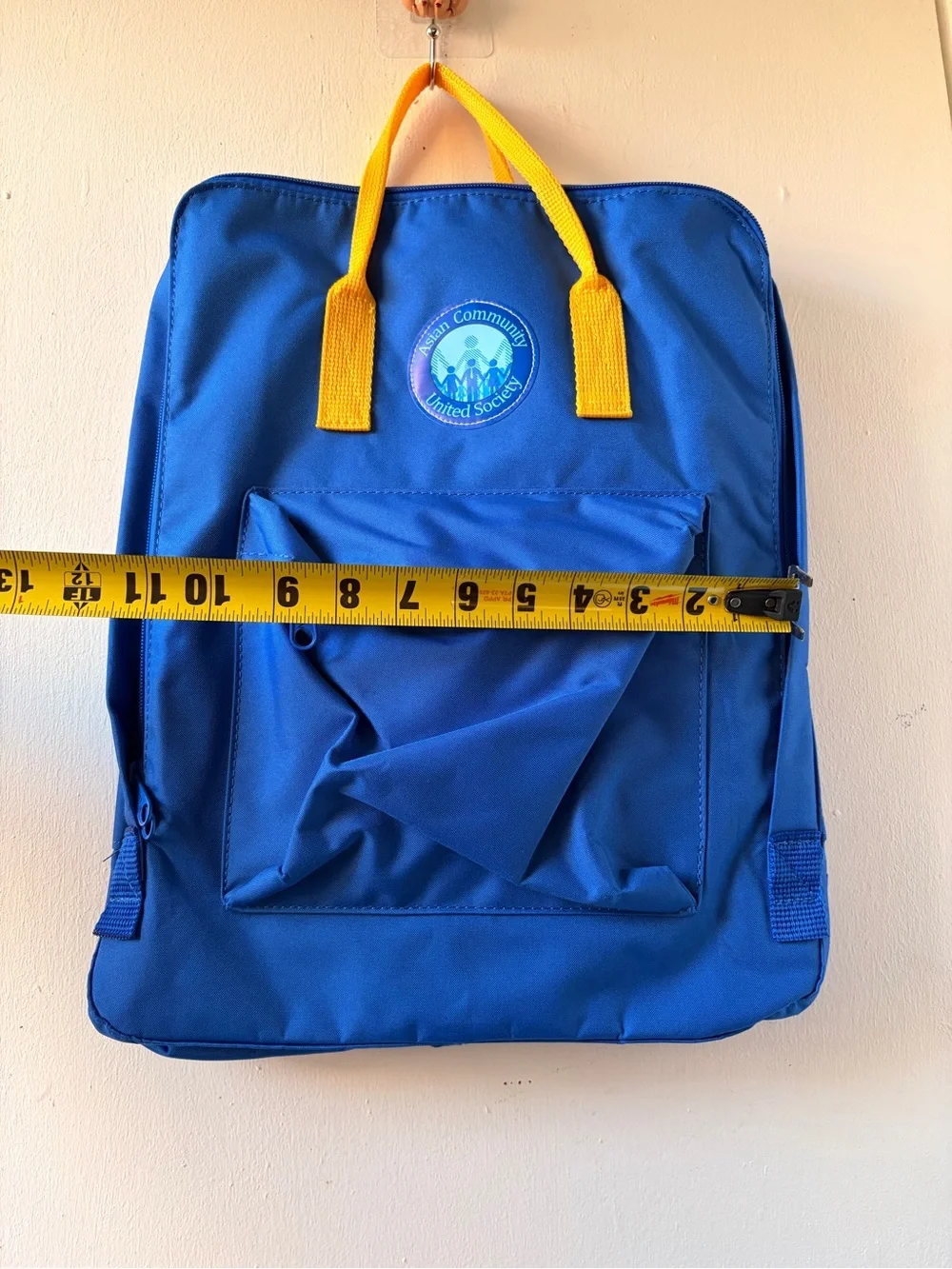 Men's Blue Backpack with Yellow Handles - Casual Everyday Pack